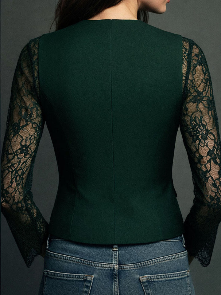 Selina | Elegant Lace Blouse with Fitted Vest