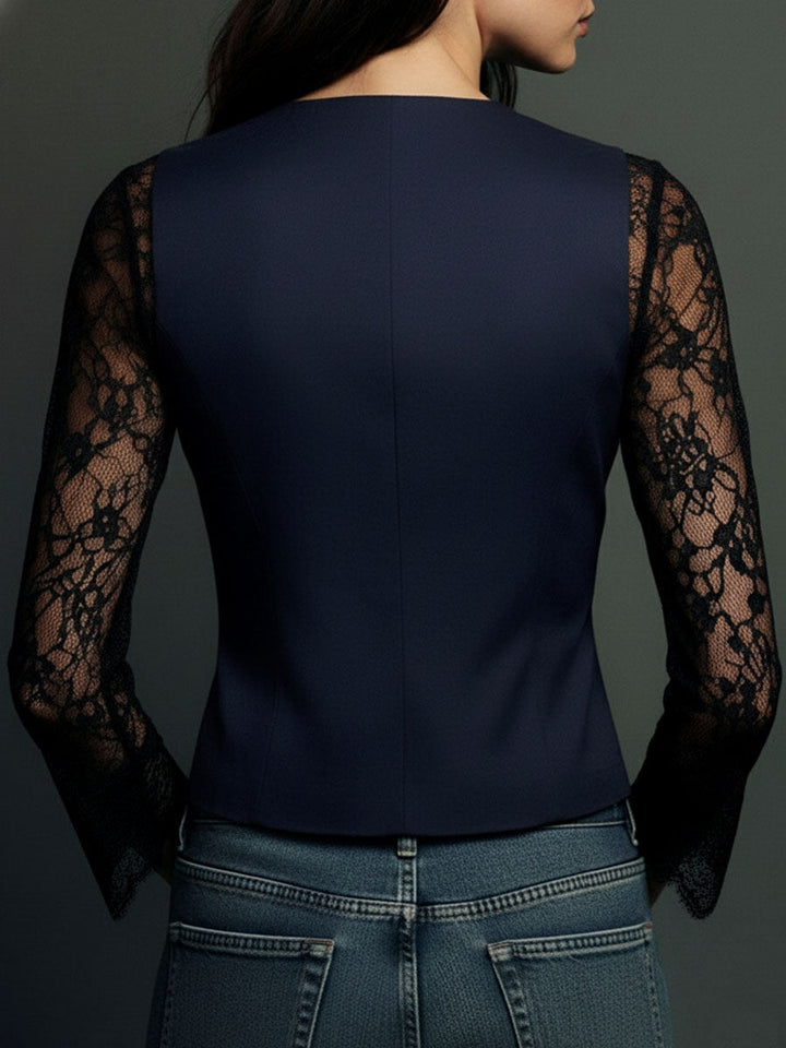 Selina | Elegant Lace Blouse with Fitted Vest