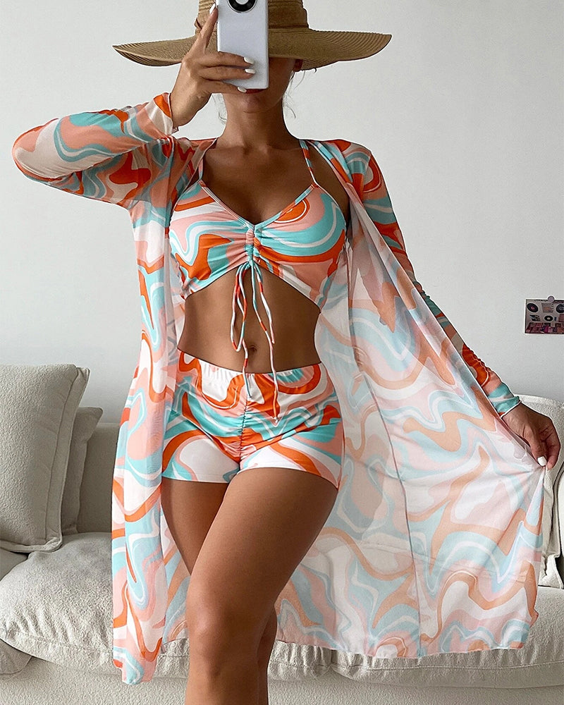 Finja | Printed 3-Piece Bikini Set