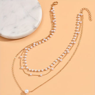 The Trinity Pearl Layer Necklace set