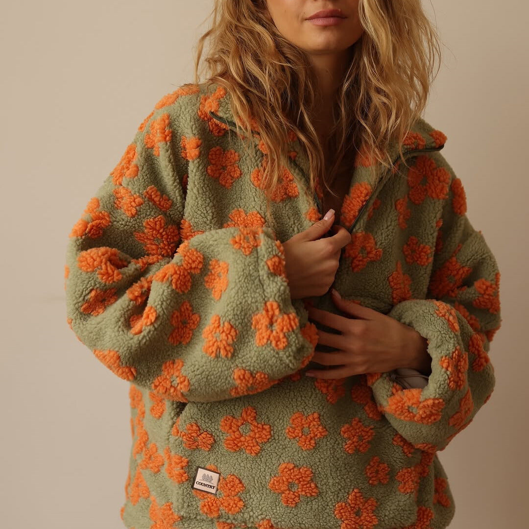 Meadow | Cozy Floral Fleece Jacket