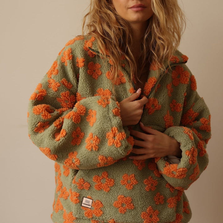 Meadow | Cozy Floral Fleece Jacket