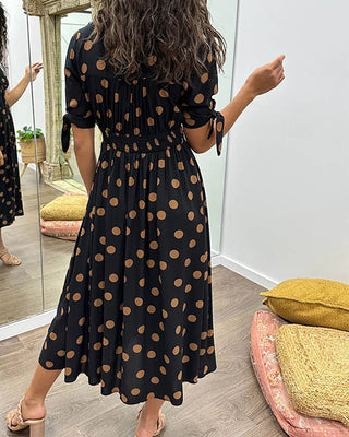 Monique | Elegant Polka-Dot Dress