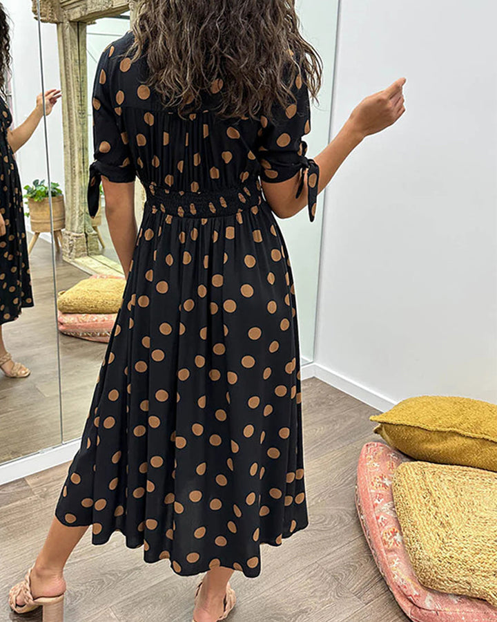 Monique | Elegant Polka-Dot Dress