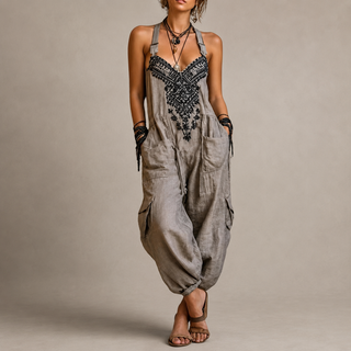 Mathilda | Boho Jumpsuit in Linen Look