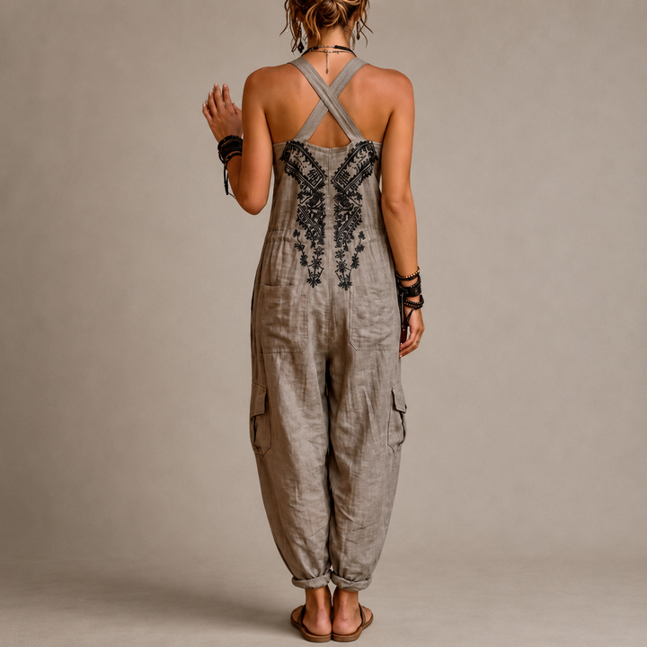 Mathilda | Boho Jumpsuit in Linen Look