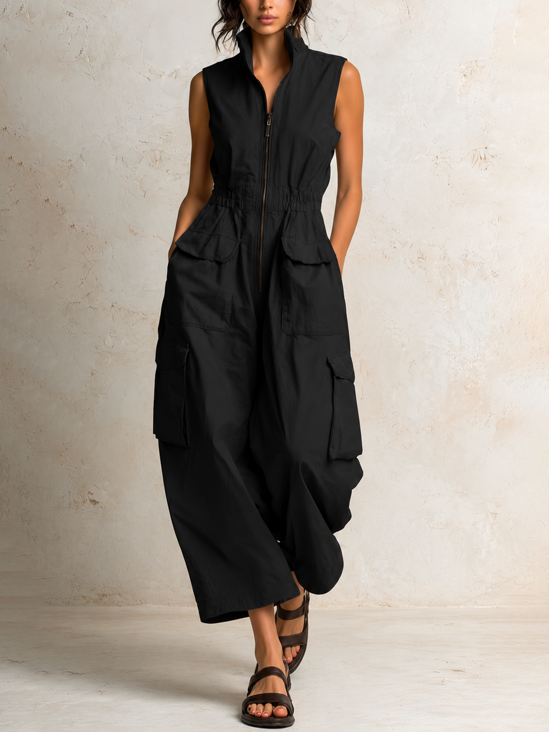 Quinn | Women's Wide-Leg Cargo Jumpsuit