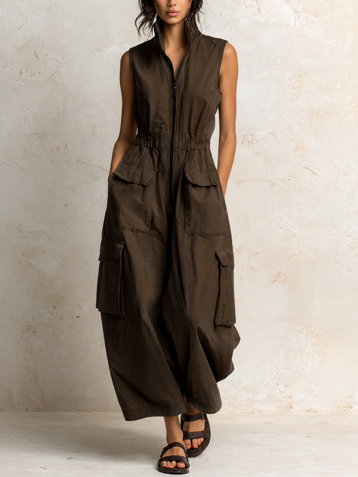 Quinn | Women's Wide-Leg Cargo Jumpsuit