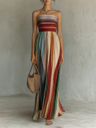 Aria | Striped Sunset Maxi Dress
