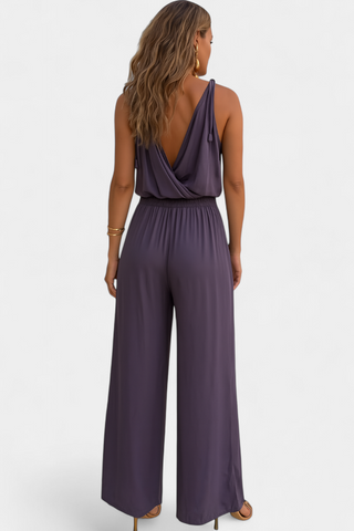 Olivia | Unique Jumpsuit with Gold Details and Leg Slit