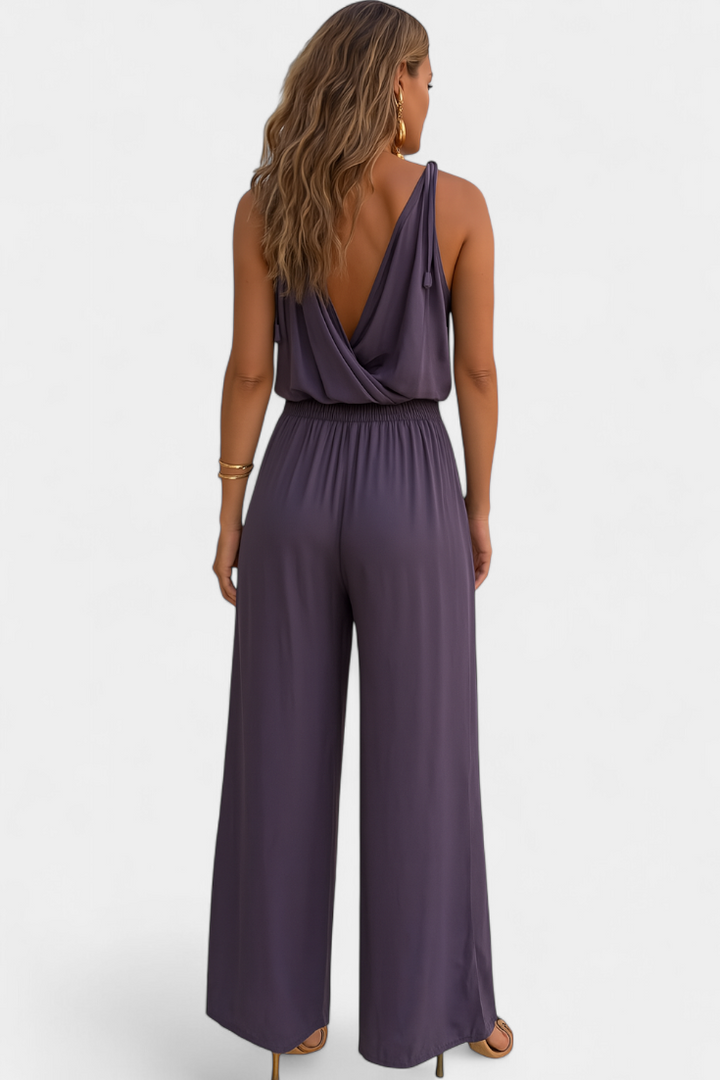 Olivia | Unique Jumpsuit with Gold Details and Leg Slit