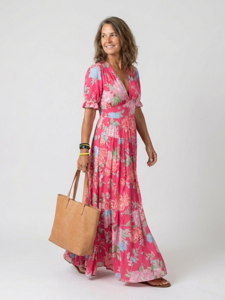 Hildegard | Women's Dress with V-Neck