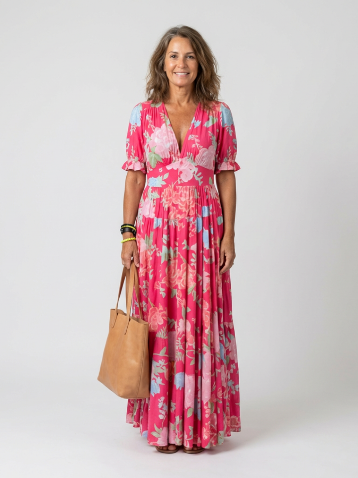 Hildegard | Women's Dress with V-Neck