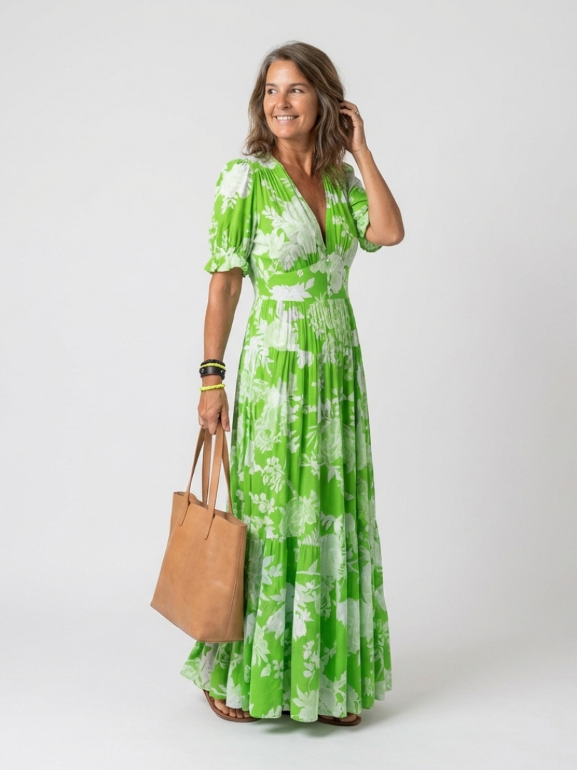 Hildegard | Women's Dress with V-Neck