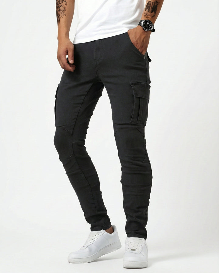 Arden | Slim Fit Stretch Cargo Jeans for Men