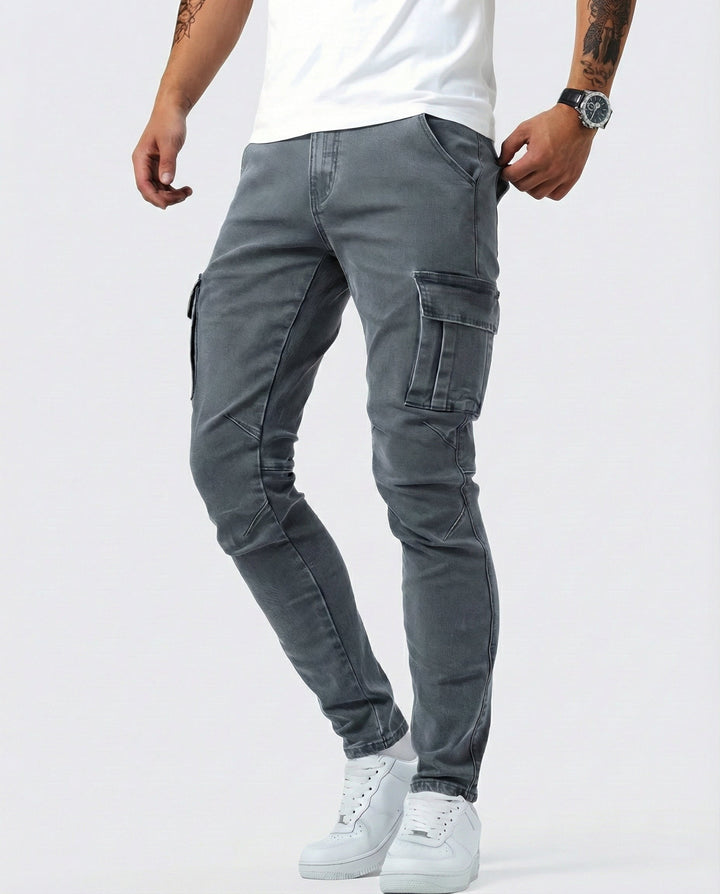 Arden | Slim Fit Stretch Cargo Jeans for Men