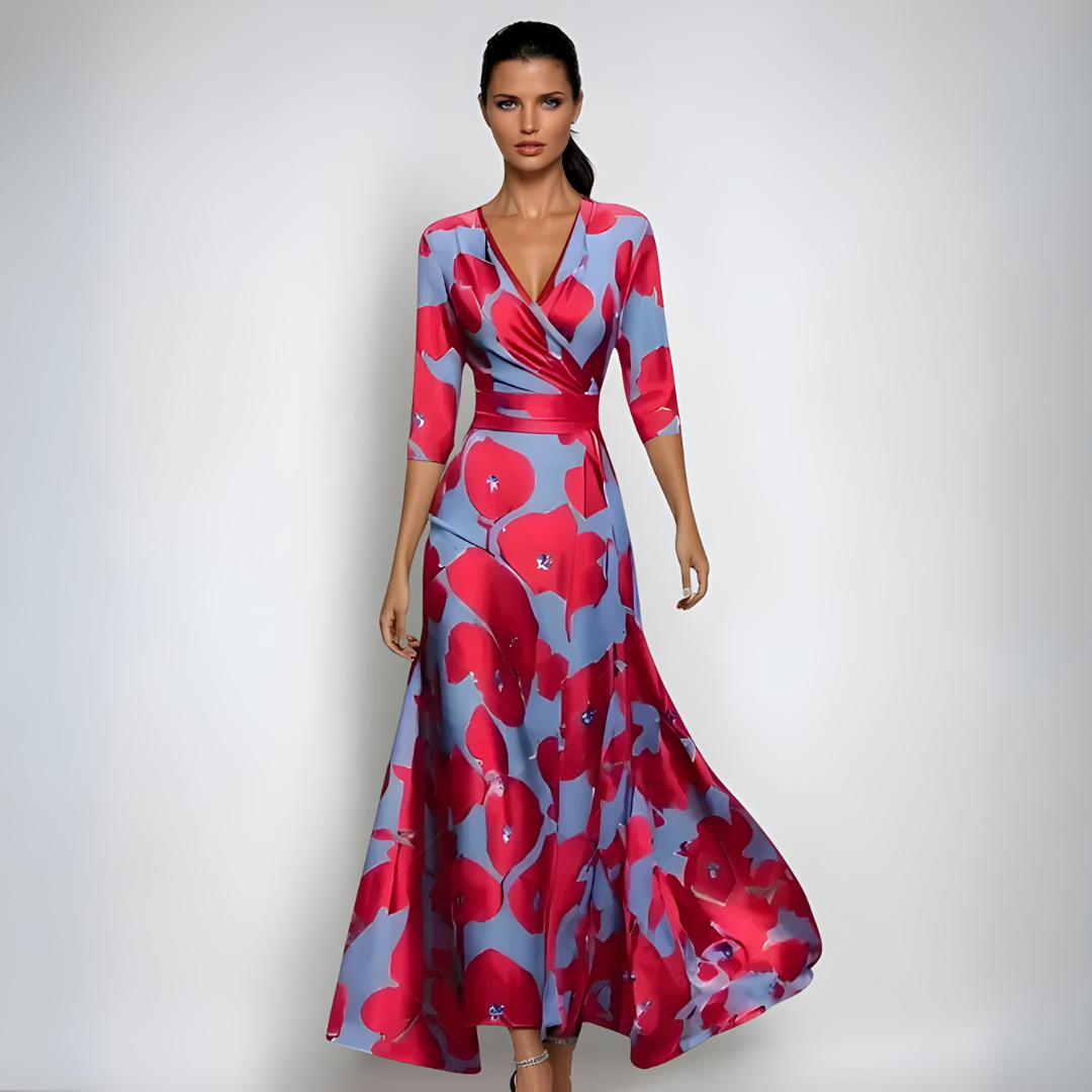 Sandra | Women's Flowing Floral Wrap Maxi Dress