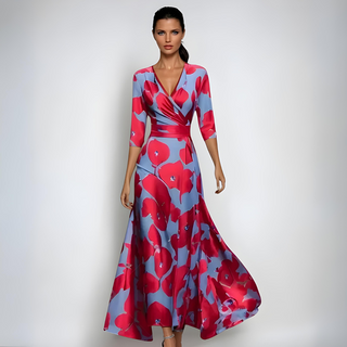 Sandra | Women's Flowing Floral Wrap Maxi Dress