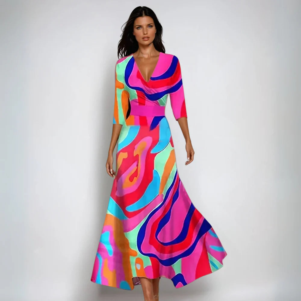 Sandra | Women's Flowing Floral Wrap Maxi Dress