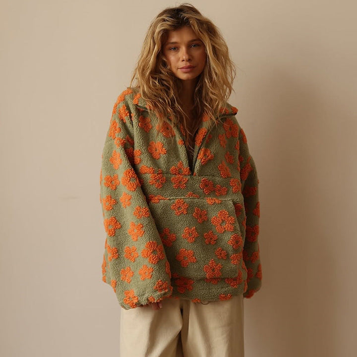 Meadow | Cozy Floral Fleece Jacket