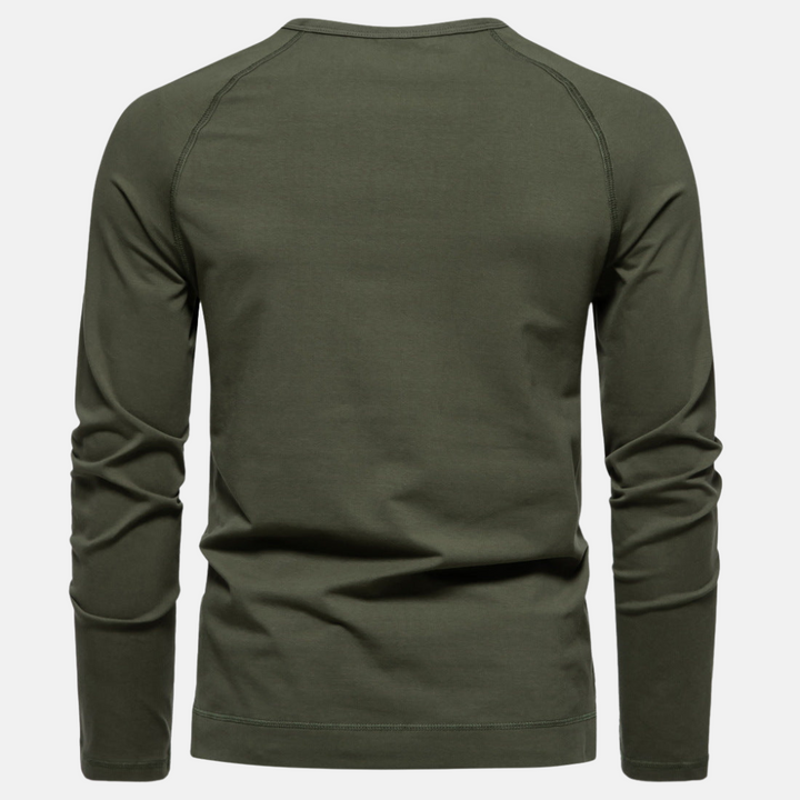 Finn | Cotton Long-Sleeve Henley Shirt