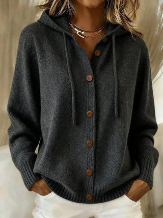 Vivian | Cozy Drawstring Hood Cardigan