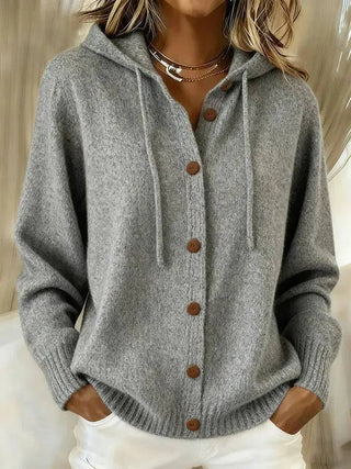 Vivian | Cozy Drawstring Hood Cardigan