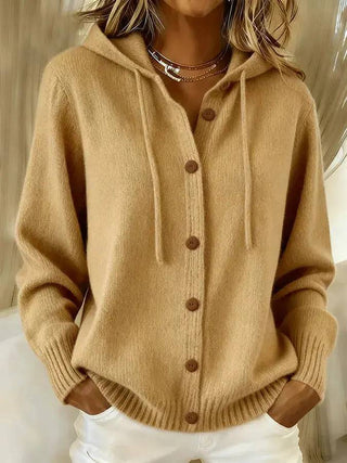 Vivian | Cozy Drawstring Hood Cardigan