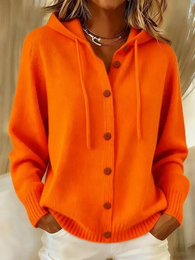 Vivian | Cozy Drawstring Hood Cardigan