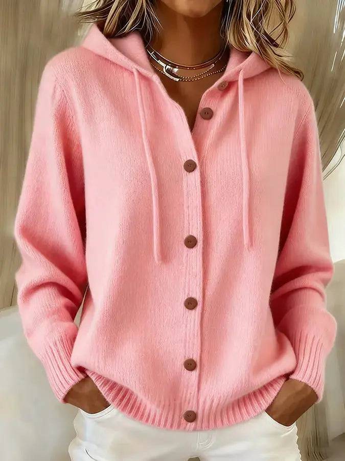 Vivian | Cozy Drawstring Hood Cardigan