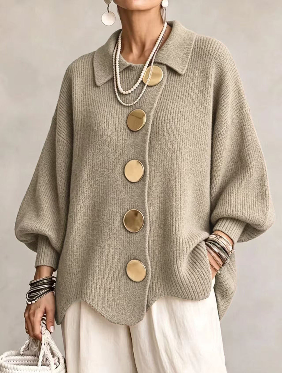 Willa | Oversized Button Knit Cardigan