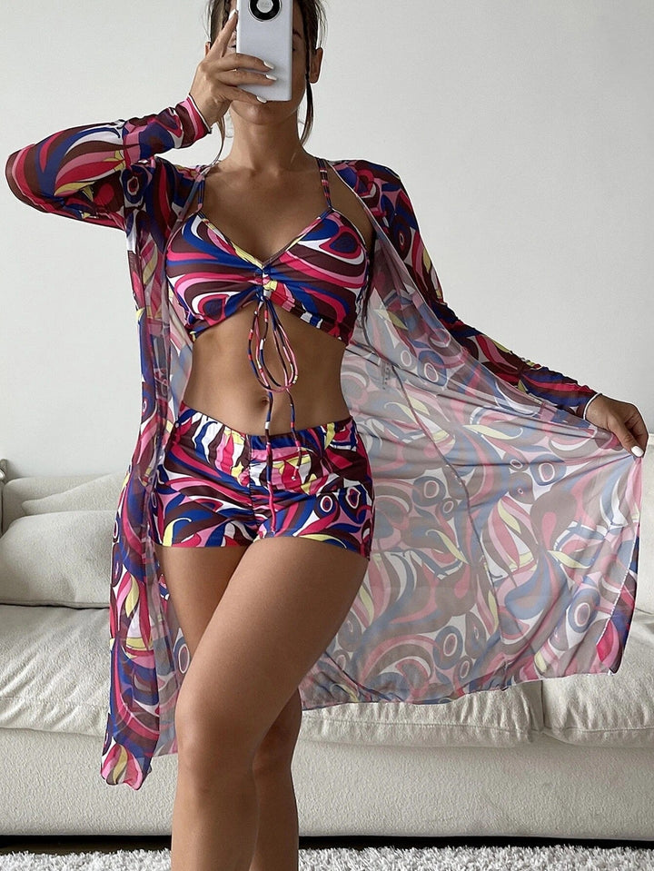 Finja | Printed 3-Piece Bikini Set