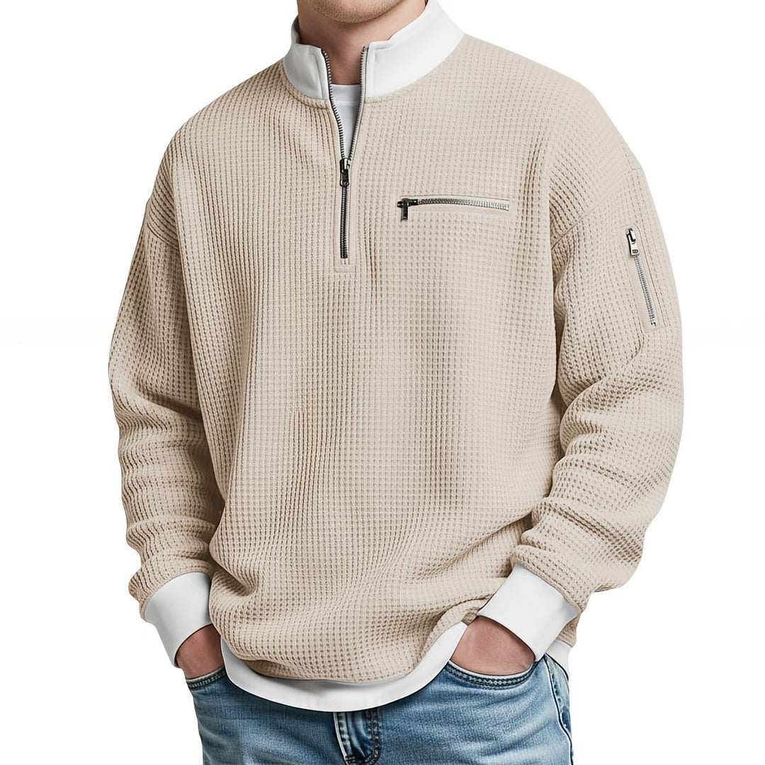 Jasper | Waffle-Knit Sweater with Half Zip