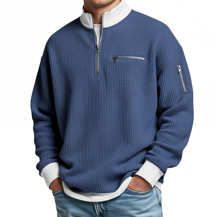 Jasper | Waffle-Knit Sweater with Half Zip