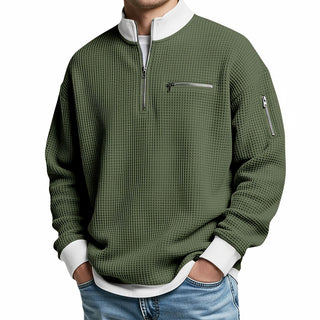 Jasper | Waffle-Knit Sweater with Half Zip