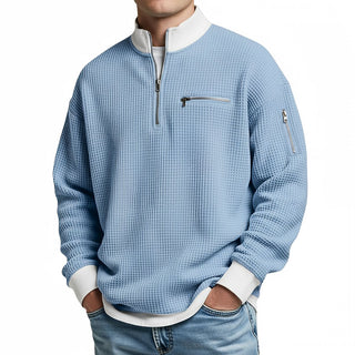 Jasper | Waffle-Knit Sweater with Half Zip
