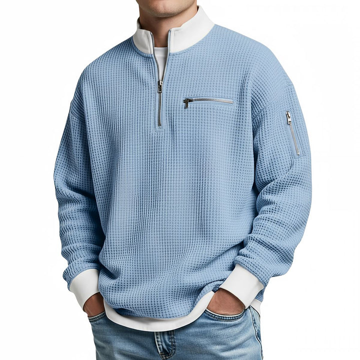 Jasper | Waffle-Knit Sweater with Half Zip