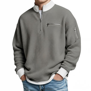 Jasper | Waffle-Knit Sweater with Half Zip