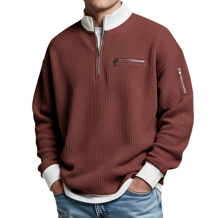Jasper | Waffle-Knit Sweater with Half Zip
