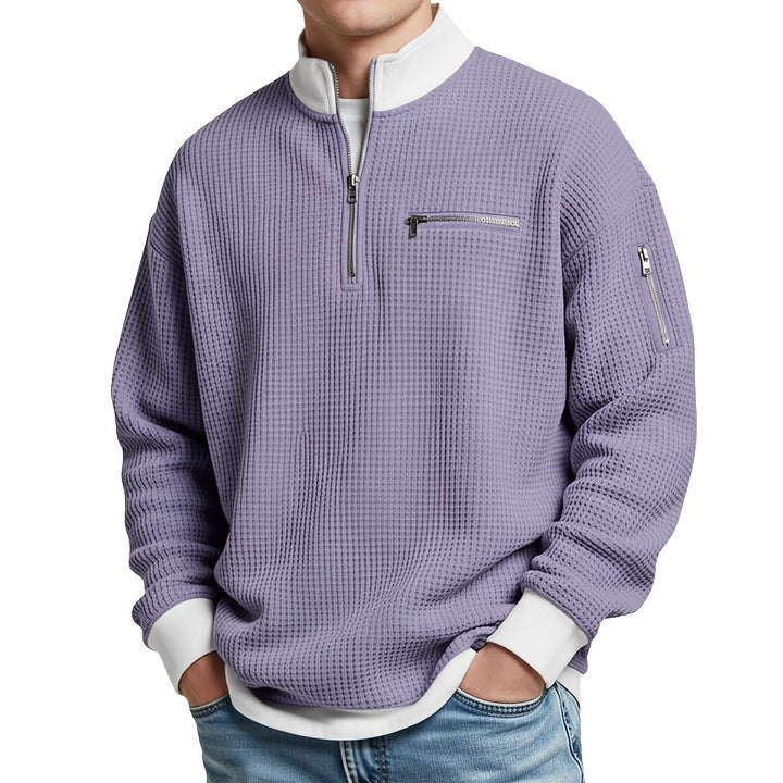 Jasper | Waffle-Knit Sweater with Half Zip