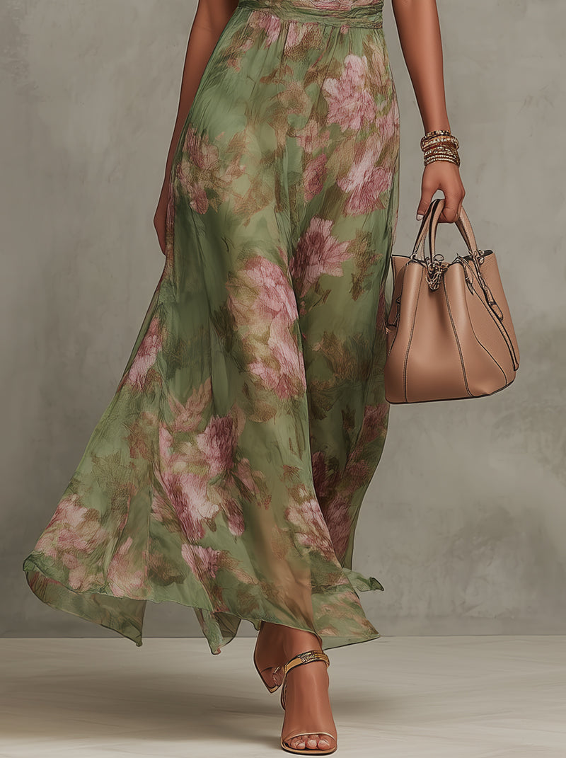 Livie | Maxi Dress with Floral Halter