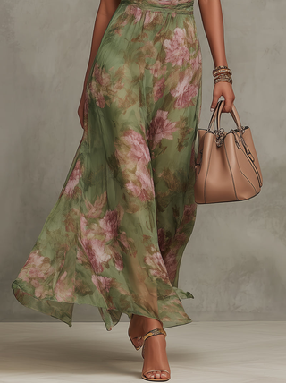 Livie | Maxi Dress with Floral Halter