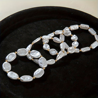 Pearl Statement Bracelet Set of 4