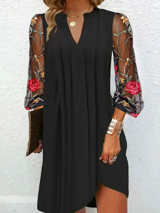 Leona | Elegant Mini Dress with Sheer Sleeves