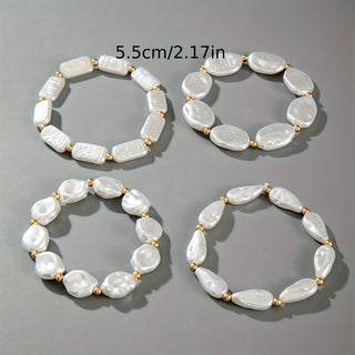 Pearl Statement Bracelet Set of 4