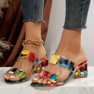 Gia | Colourful Square-Heel Sandals