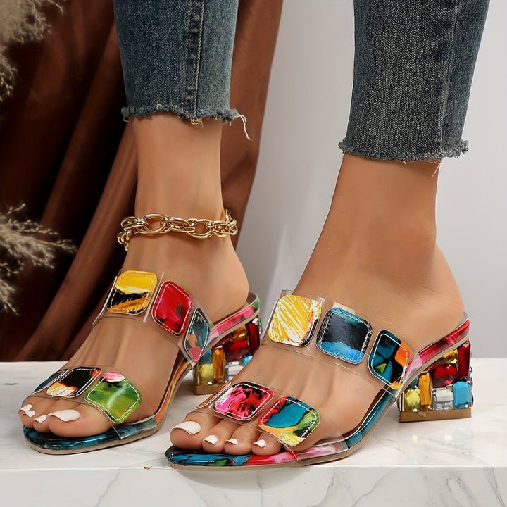Gia | Colourful Square-Heel Sandals