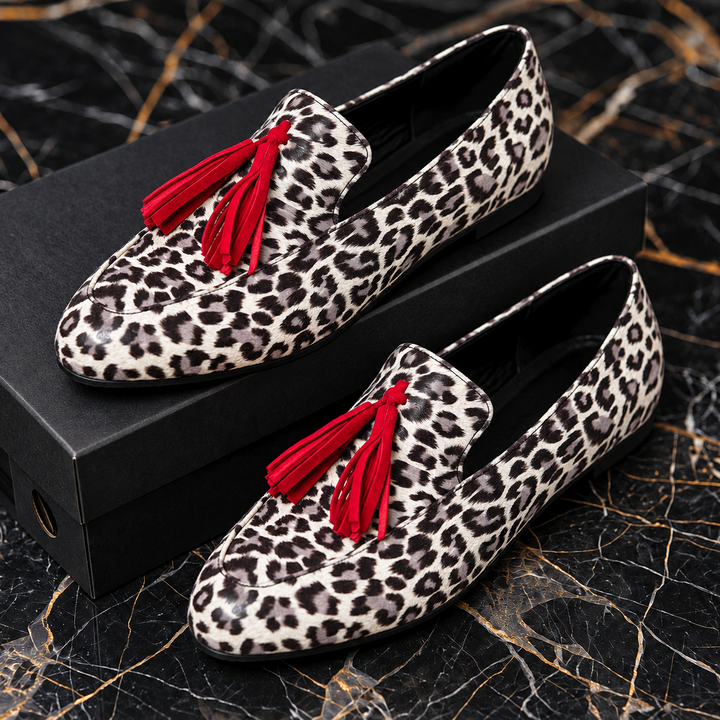 Harriet | Leopard Tassel Loafers