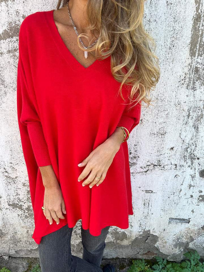 Kira | Oversized Sweater with Relaxed V-Neck