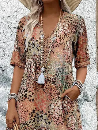 Dorina | Printed V-Neck Dress